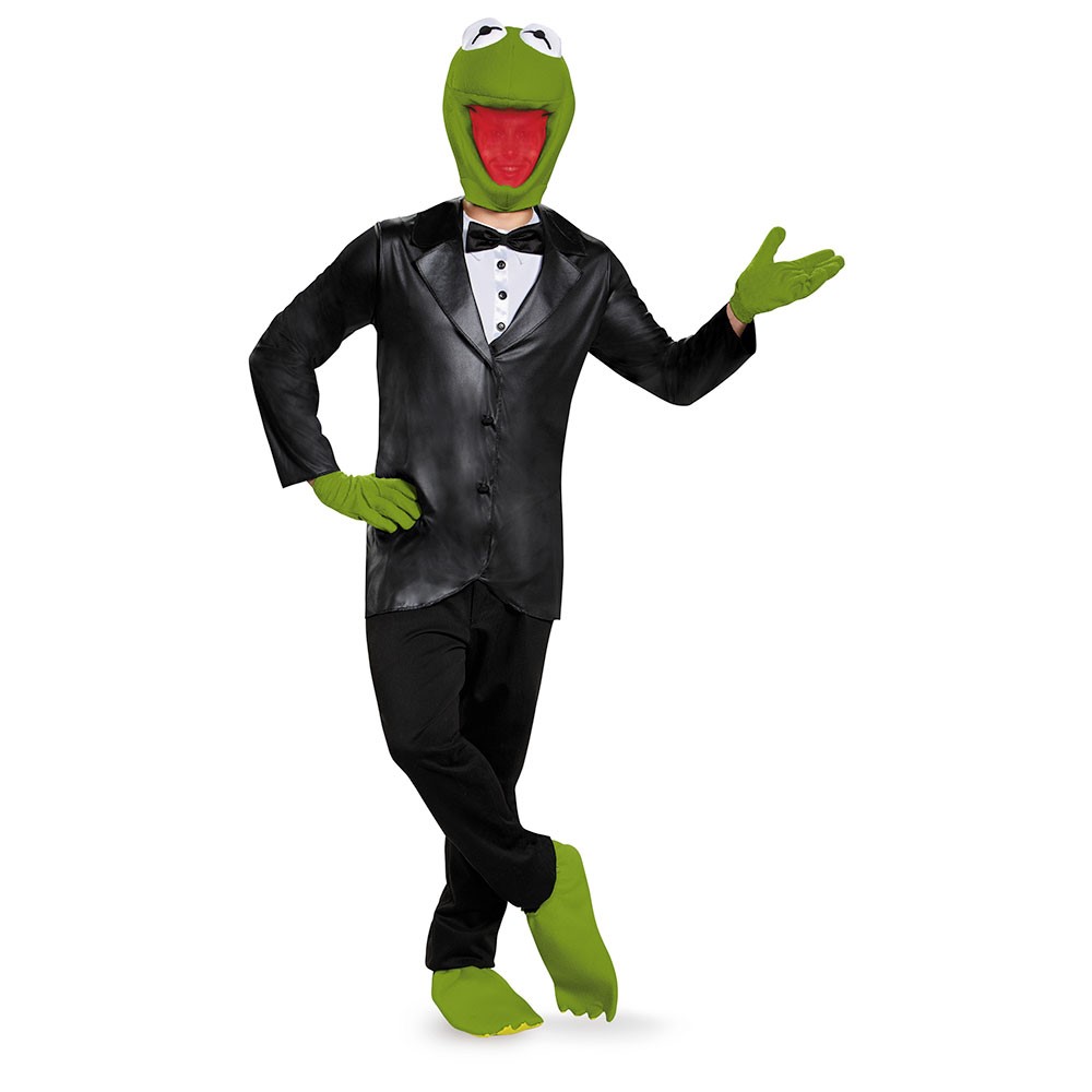 Adult Kermit the Frog Deluxe Muppets Costume. 