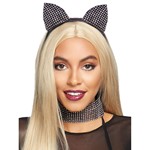 Rhinestone Cat Ear Headband and Choker Set