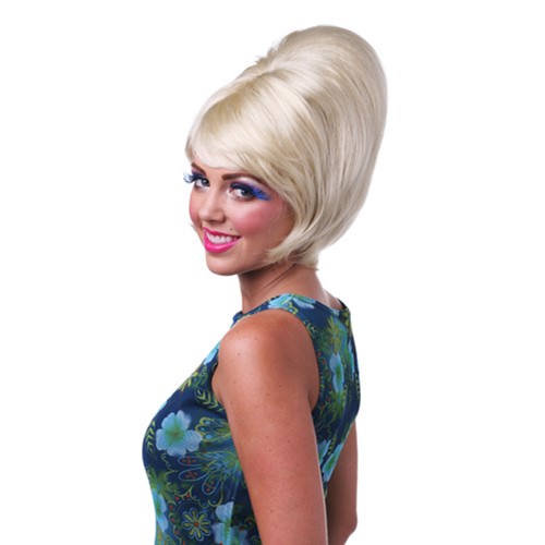 What's buzzin', cuzzin'? Got it made in the shade? Have plans to play back seat bingo? When you're ready to go out rockin' with all the hepcats, slip on the wild 50's Womens Beehive Wig - Blonde. The 50's Womens Beehive Wig - Blonde is sure to flip the lid of that ace you've had your eye on! If you already have a cute 50's dress, make sure you add on this adorable Wig! You'll be a fly chick when you groove down the street in this Womens Beehive Wig. The Beehive Wig is an authentic do for an authentic chick-a-roo! Hurry up and put in your order so you can rock around the clock this holiday!