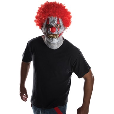 Adult Skullie Clown Costume Mask & Afro