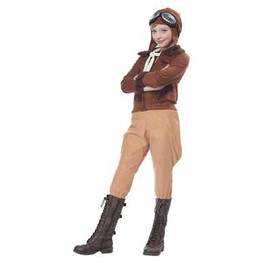 Girls Aviator Amelia Earhart Pilot Costume