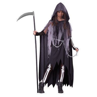 Girls Miss Grim Reaper Halloween Costume