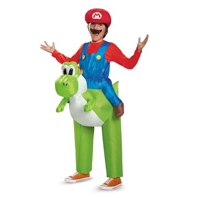 Kids Mario Riding Yoshi Inflatable Costume Size Standard