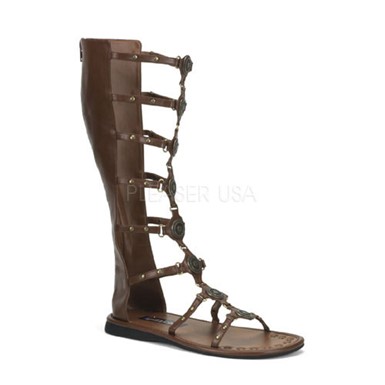 Mens Brown Tall Roman Warrior Halloween Sandals
