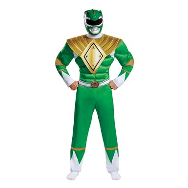 Mens Green Ranger Muscle Power Rangers Costume