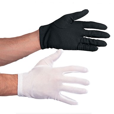 Polyester Gloves Black/White Costume Accessory