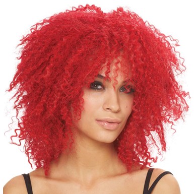 Pop Star Curly Red Rhianna Adult Womens Costume Wig