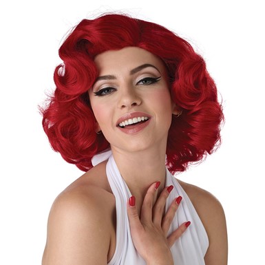 Red Hollywood Glamour Starlet Adult Wig