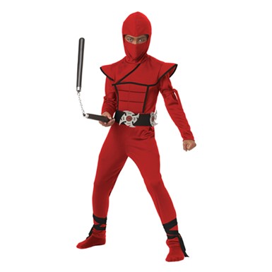 Red Stealth Ninja Boys Martial Arts Halloween Costume