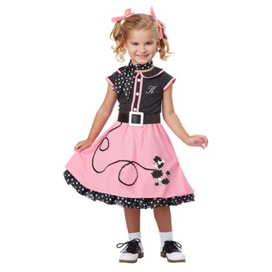 Toddler 50's Poodle Cutie Girls Grease Halloween Costume