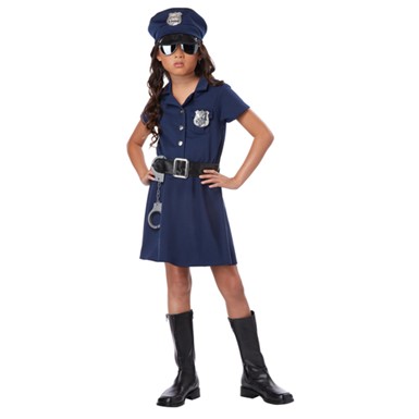 Tough Cop Girls Navy Police Halloween Costume