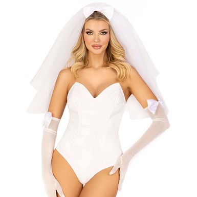 White Wedding Bridal Veil Costume Accessory