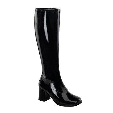 Womens Black Wide Calf Halloween Gogo Boots