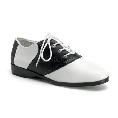 Womens Halloween Flat Black And White Saddle Shoes