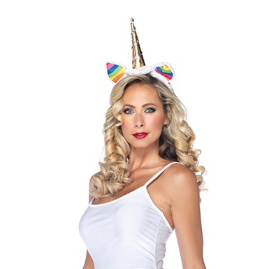 Womens Rainbow Unicorn Headband Halloween Accessory