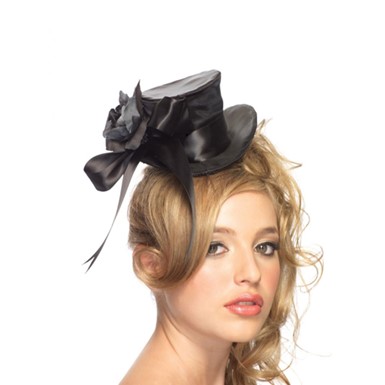 Womens Satin Top Hat for Sexy Halloween Costume