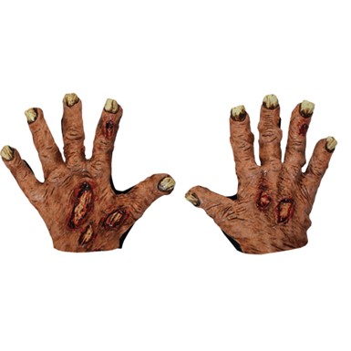Zombie Flesh Gloves Scary Costume Accessory