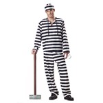 Jailbird Convict Adult Mens Halloween Costume