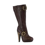 Knee High Steampunk Boots - Brown Womens Footwear