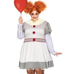 Womens Plus Size Creepy Clown It Costume