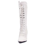 Womens Zip Knee High Boots - White Footwear