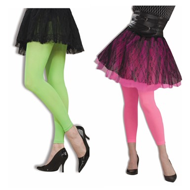 80's Neon Footless Tights Costume Accessory