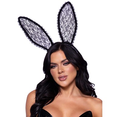 Adult Black Bunny Ears Costume Accessory
