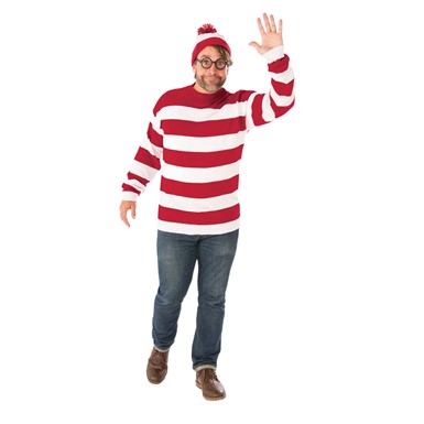 Adult Deluxe Waldo Plus Size Where's Waldo Big & Tall Costume