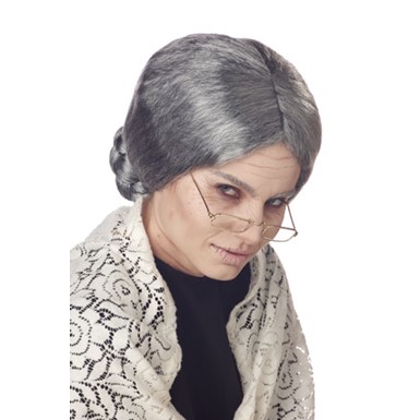 Adult Grandma Grey Wig for Halloween Costume