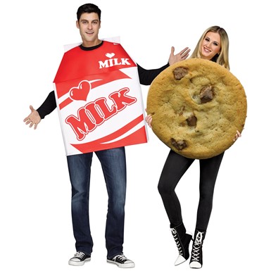 Adult Photo Real Milk & Cookies Couples Costume