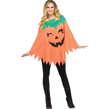 Adult Pumpkin Poncho Costume size 4-14