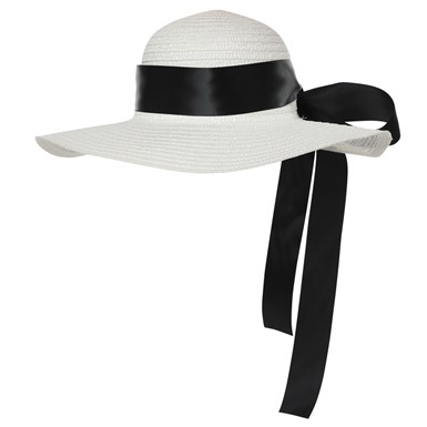 Adult Straw Hat with Ribbon Accessory