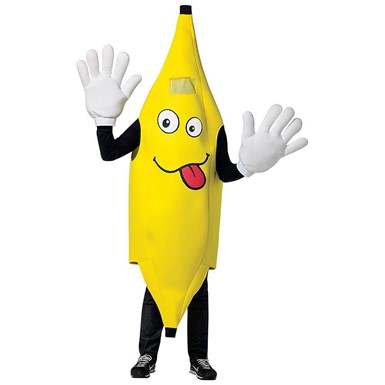 Adult Waving Banana Mascot Halloween Costume