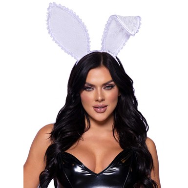 Adult White Bunny Ears Costume Accessory