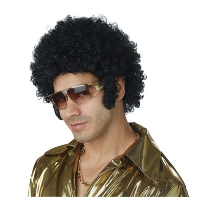 Afro with Sideburn Chops Wig for Halloween Costume