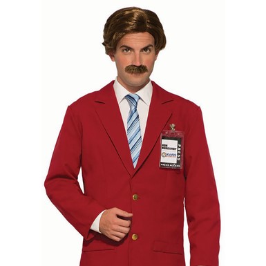 Anchorman Rong Burgundy Wig and Moustache Kit