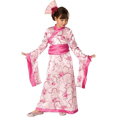 Asian Princess Pink Kimono Child Halloween Costume