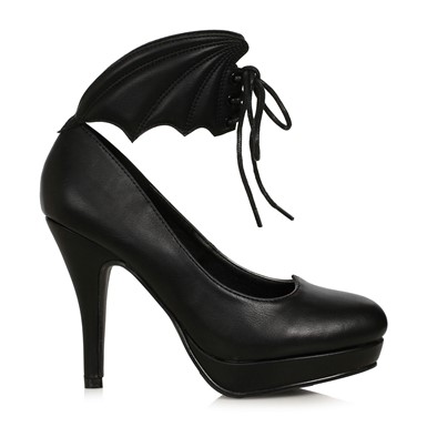Bat Wing Black Womens Sexy Vampire 4" Heel Shoes