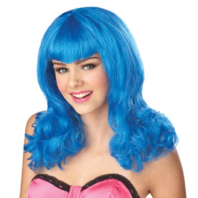 Blue Pop Wig  Womens Halloween Costume Accessory