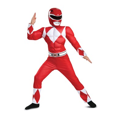 Boys Classic Red Ranger Muscle Power Ranger Costume