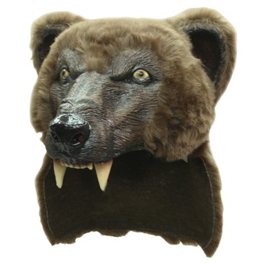 Brown Grizzly Bear Helmet Mask Costume Accessory