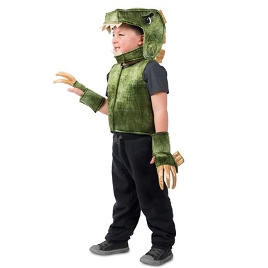 Child Jurassic Green T-Rex Dino Costume Vest