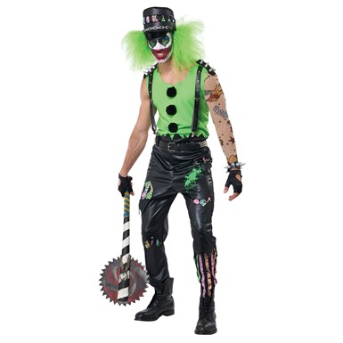 Crazed Clown Horror Circus Adult Mens Costume