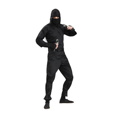 Deluxe Black Kung Fu Ninja Mens Adult Halloween Costume