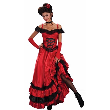 Forum Red Saloon Girl Can Can Dress Adult Costume