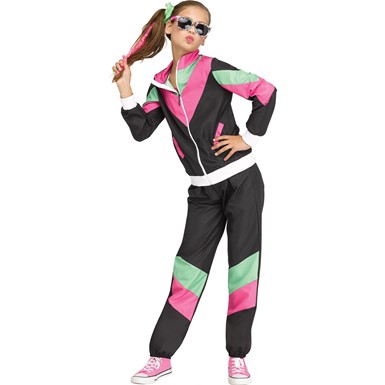 Girls 80's Track Suit Child Halloween Costume