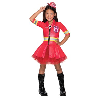 Girls Barbie Firefighter Halloween Costume