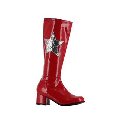 Girls Gogo Boots With Star - Red Footwear Accessory