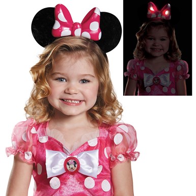 Girls Pink Minnie Mouse Light-Up Ears
