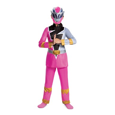 Girls Pink Ranger Dino Fury Deluxe Halloween Costume